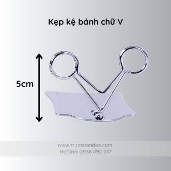 Kẹp wobler inox bạc 5cm, kẹp kệ bánh